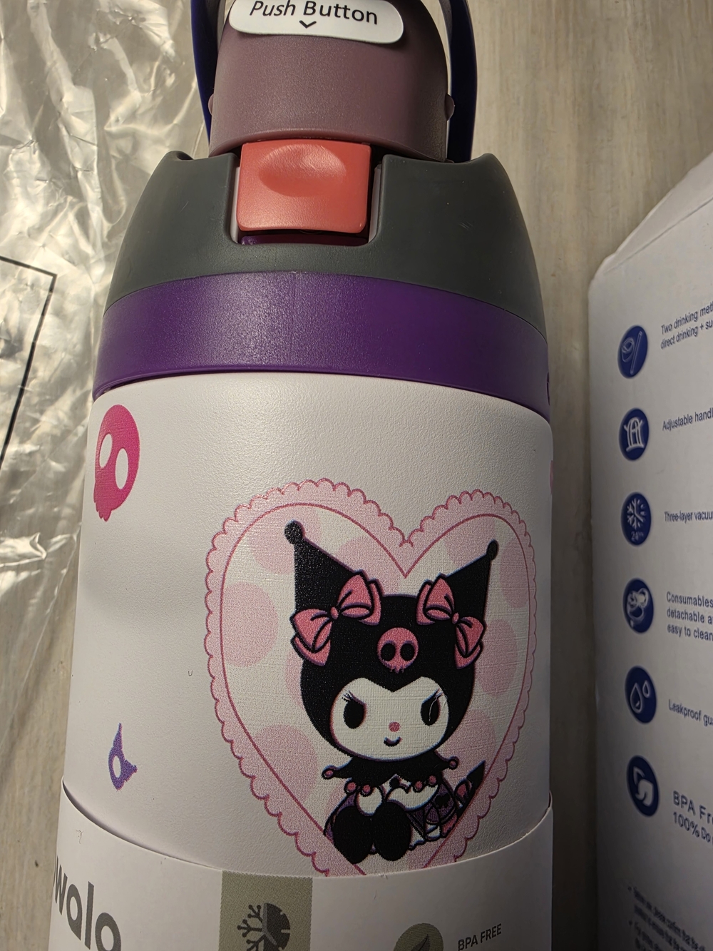 Owala Sanrio Kuromi Pink & Purple Water Bottle - Insulated